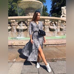 SNAKE PRINT MIDI DRESS